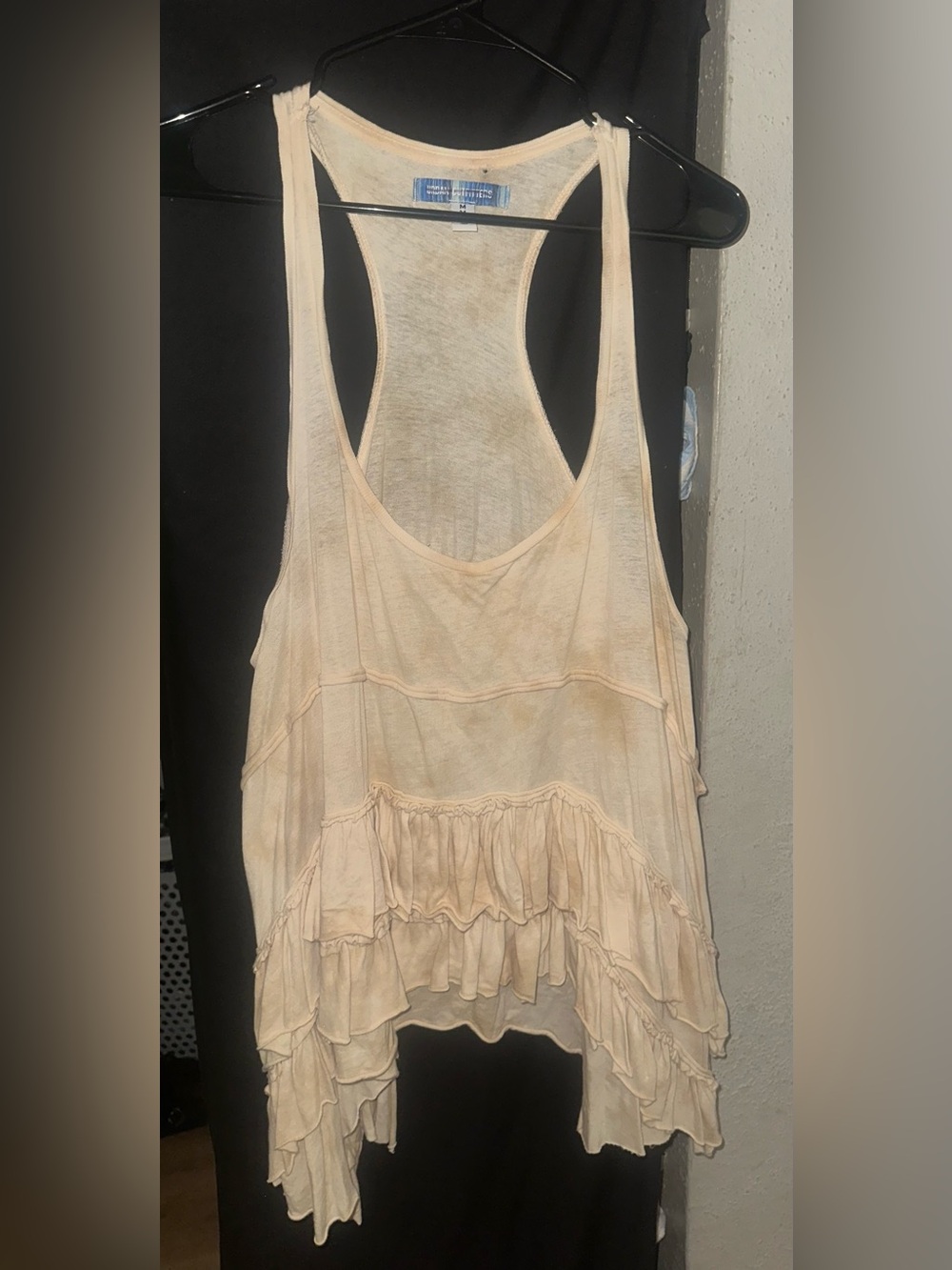 Urban Outfitters Peach Ruffle-Trim Racerback Tank